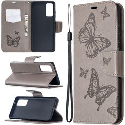 Mobigear Butterfly Samsung Galaxy S20 FE Plånboksfodral med sedelfack - Grå