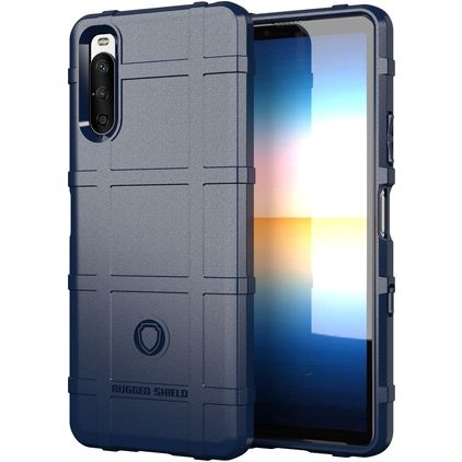 Mobigear Rugged Shield Sony Xperia 10 III Joustava TPU Suojakuori Iskunkestävä - Sininen