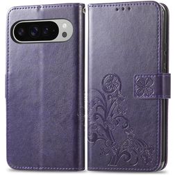 Mobigear Clover Google Pixel 9 Pro XL Knížkové pouzdro Peněženka - Fialová
