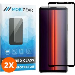 Mobigear Premium Sony Xperia 5 II Vidro temperado Película de ecrã - Compatível com capas - Preto (Pack de 2)
