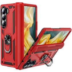 Mobigear Armor Ring Samsung Galaxy Z Fold 6 Hårdt Bagsidecover Stødsikkert med ringholder - Rød