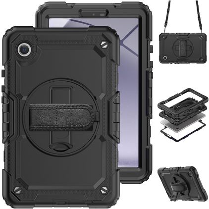 Mobigear SureGrip Xtreme Samsung Galaxy Tab A11 Cover Hård plast / Silikone Bagsidecover + Skulderrem + Stander - Sort