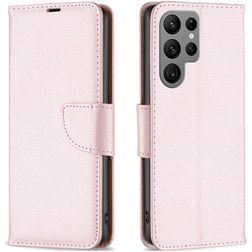 Mobigear Excellent Samsung Galaxy S23 Ultra Capa livro Carteira - Rosa dourado