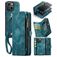 CaseMe 008 iPhone 13 2-i-1-plånboksfodral med löstagbart skal med sedelfack - Blå