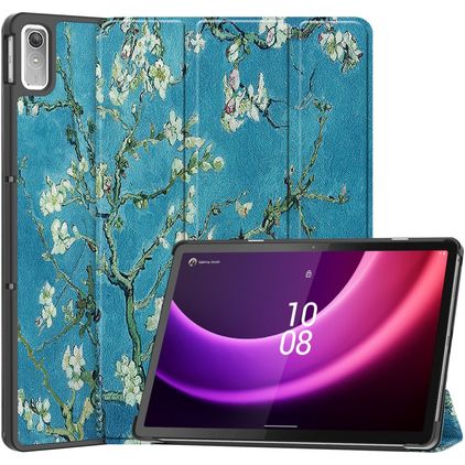 Mobigear Tri-Fold Lenovo Tab P11 Gen 2 Lompakkokotelo - Almond Blossoms