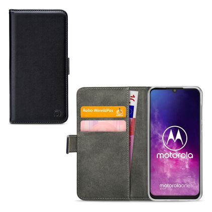 Mobilize Classic Gelly Wallet Motorola One Zoom Lompakkokotelo + Setelitasku - Musta