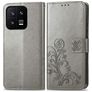 Mobigear Clover Xiaomi 13 Cover a libro portafoglio - Grigio