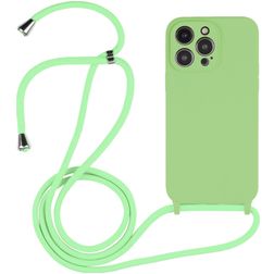 Mobigear Lanyard iPhone 14 Pro Max Silicone Case with lanyard - Green