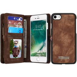 CaseMe 008 iPhone SE (2020) Cover Aftageligt 2-i-1-pungetui med Seddelrum - Brun