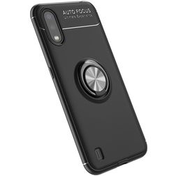 Mobigear Armor Ring Samsung Galaxy A01 TPU flexível Capa traseira Antichoque com anel - Preto