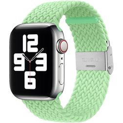 Mobigear Braided Correa Nylon Cierre de clip para Apple Watch - 49/46/45/44 mm - Verde lima