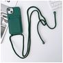 Mobigear Lanyard Card iPhone 15 Silicona Funda con cuerda y tarjetero - Verde