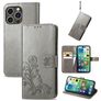 Mobigear Clover iPhone 15 Pro Wallet case - Grey