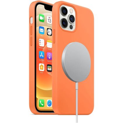 Mobigear Rubber Touch iPhone 12 Pro Silikon MagSafe Skal - Orange