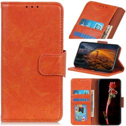 Mobigear Classy Samsung Galaxy S21 Funda tipo libro Cartera - Naranja