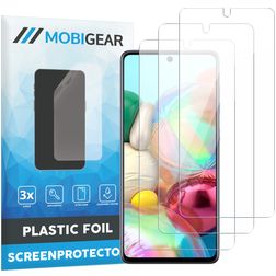 Mobigear Samsung Galaxy A71 Película de ecrã em plástico - Compatível com capas (Pack de 3)