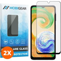 Mobigear Premium Samsung Galaxy A04s Vidro temperado Película de ecrã - Compatível com capas - Preto (Pack de 2)