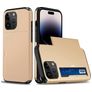 Mobigear Card iPhone 15 Pro Max Hårdt Bagsidecover Stødsikkert med kortholder - Guld