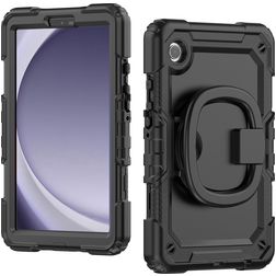 Mobilize Rotating Defender Samsung Galaxy Tab A9 (2023) Plastica rigida / Silicone Back cover + Tracolla + Supporto - Nero