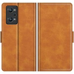 Mobigear Slim Magnet Realme GT2 Cover a libro portafoglio - Cognac