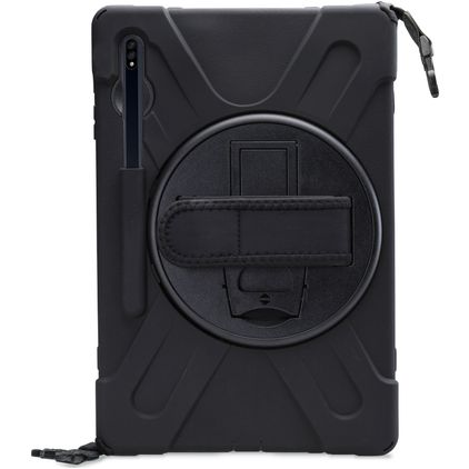 Xccess Survivor All-round Samsung Galaxy Tab S8 Plus Plastica rigida / Silicone Back cover + Tracolla + Supporto - Nero