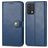 Mobigear Snap Button Realme GT Master Edition Plånboksfodral med sedelfack - Blå