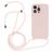 Mobigear Lanyard iPhone 14 Pro Max Silicone Capa com cordão - Sand Pink