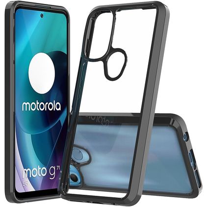 Mobigear Crystal Motorola Moto G71 5G Plástico rígido Capa traseira - Transparente / Preto