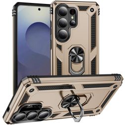 Mobigear Armor ring Samsung Galaxy S26 Ultra Plástico rígido Capa traseira Antichoque com anel - Dourado