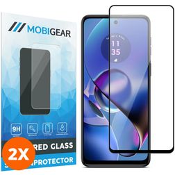 Mobigear Premium Motorola Moto G54 Vidro temperado Película de ecrã - Compatível com capas - Preto (Pack de 2)