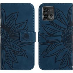 Mobigear Sunflower Motorola Moto G72 Plånboksfodral med sedelfack - Blå