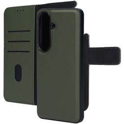 Mobiparts Samsung Galaxy S26 Capa Pele genuína Capa livro 2 em 1 com capa traseira amovível Carteira - Verde