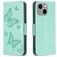 Mobigear Butterfly iPhone 15 Plus Lompakkokotelo + Setelitasku - Vihreä