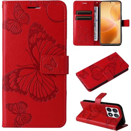 Mobigear Butterfly Xiaomi 14T Pro Funda tipo libro Cartera - Rojo