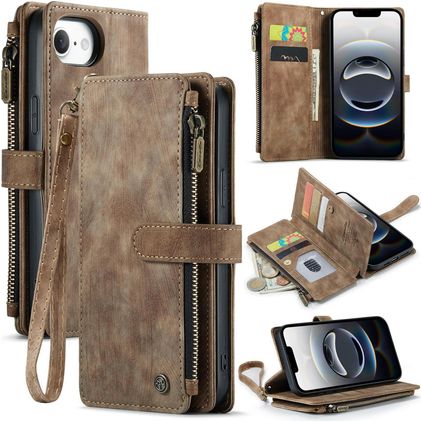 CaseMe C30 iPhone 16e Wallet case - Brown
