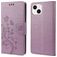 Mobigear Flowers iPhone 14 Funda tipo libro Cartera - Morado