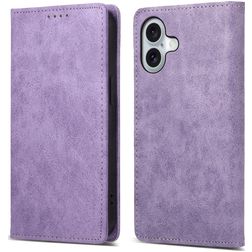 Mobigear Wallet iPhone 16 Knížkové pouzdro Peněženka - Fialová