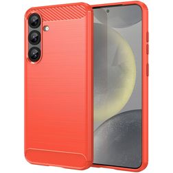 Mobigear Brushed Slim Samsung Galaxy S25 Plus TPU flexível Capa traseira - Vermelho