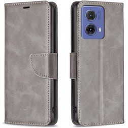 Mobigear Excellent Motorola Moto G85 Lompakkokotelo + Setelitasku - Harmaa