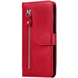 Mobigear Zipper Xiaomi Redmi Note 9 Plånboksfodral med sedelfack - Röd