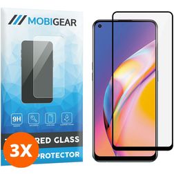 Mobigear Premium OPPO A94 Glas Skærmbeskytter - Case Friendly - Sort (3-pak)