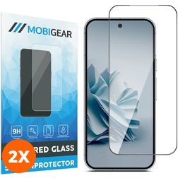 Mobigear Premium Google Pixel 9 Pro Vidro temperado Película de ecrã - Compatível com capas - Preto (Pack de 2)
