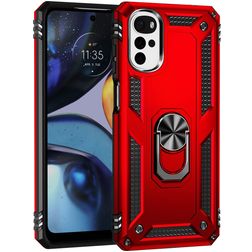 Mobigear Armor Ring Motorola Moto G22 Plástico rígido Capa traseira Antichoque com anel - Vermelho