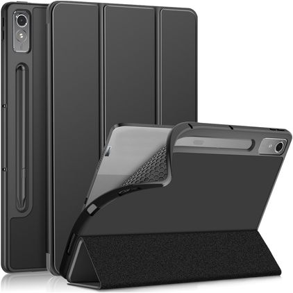 Mobigear Tri-Fold Gel Lenovo Tab P12 TPU / Leatherette Wallet case - Black