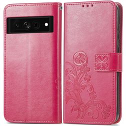 Mobigear Clover Google Pixel 7 Lompakkokotelo + Setelitasku - Magenta