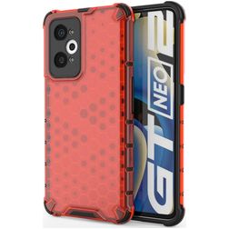 Mobigear Honeycomb Realme GT Neo 3T Hard Case Back cover Shockproof - Red