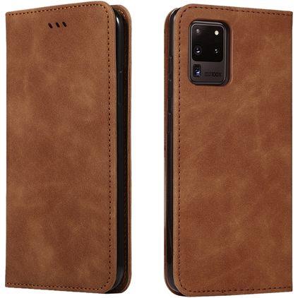 Mobigear Retro Slim Samsung Galaxy S20 Ultra Lompakkokotelo + Setelitasku - Ruskea