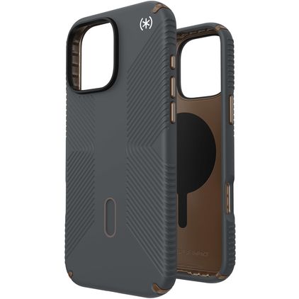 Speck Presidio2 Grip iPhone 16 Pro Max MagSafe Hårdt Bagsidecover Stødsikkert - Charcoal Grey