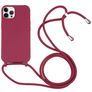 Mobigear Lanyard iPhone 16 Pro Max Silicone Cover con cordino - Rosso