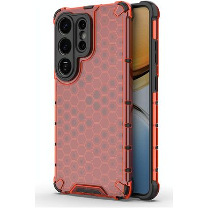 Mobigear Honeycomb Samsung Galaxy S26 Ultra Hardcase Etui plecki Wstrząsoodporne - Czerwony